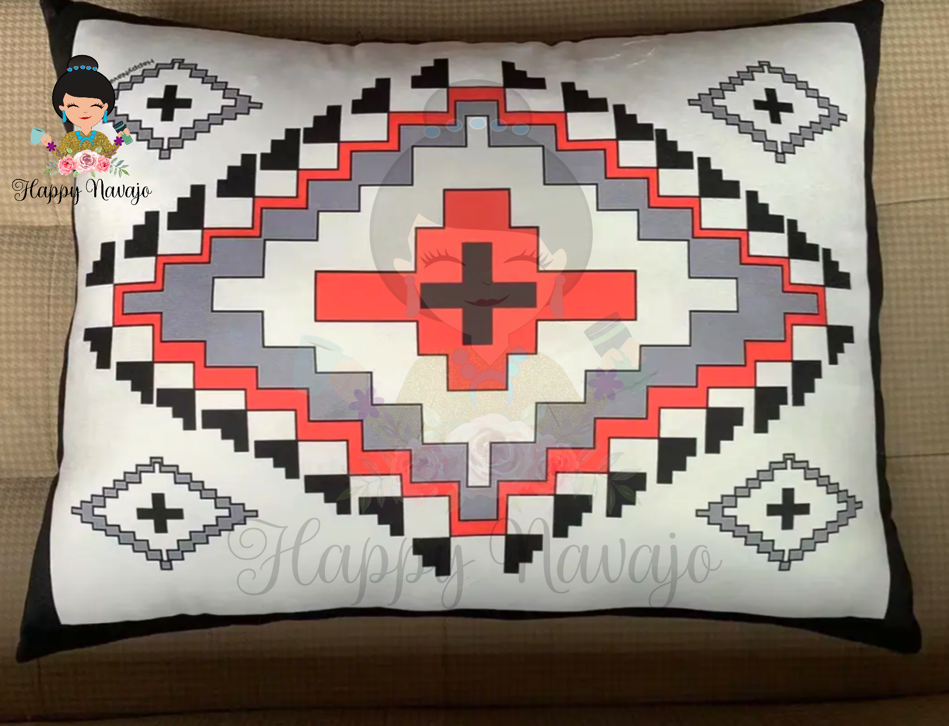 Happy Navajo Designed Pillow Happy Navajo Designed Pillow