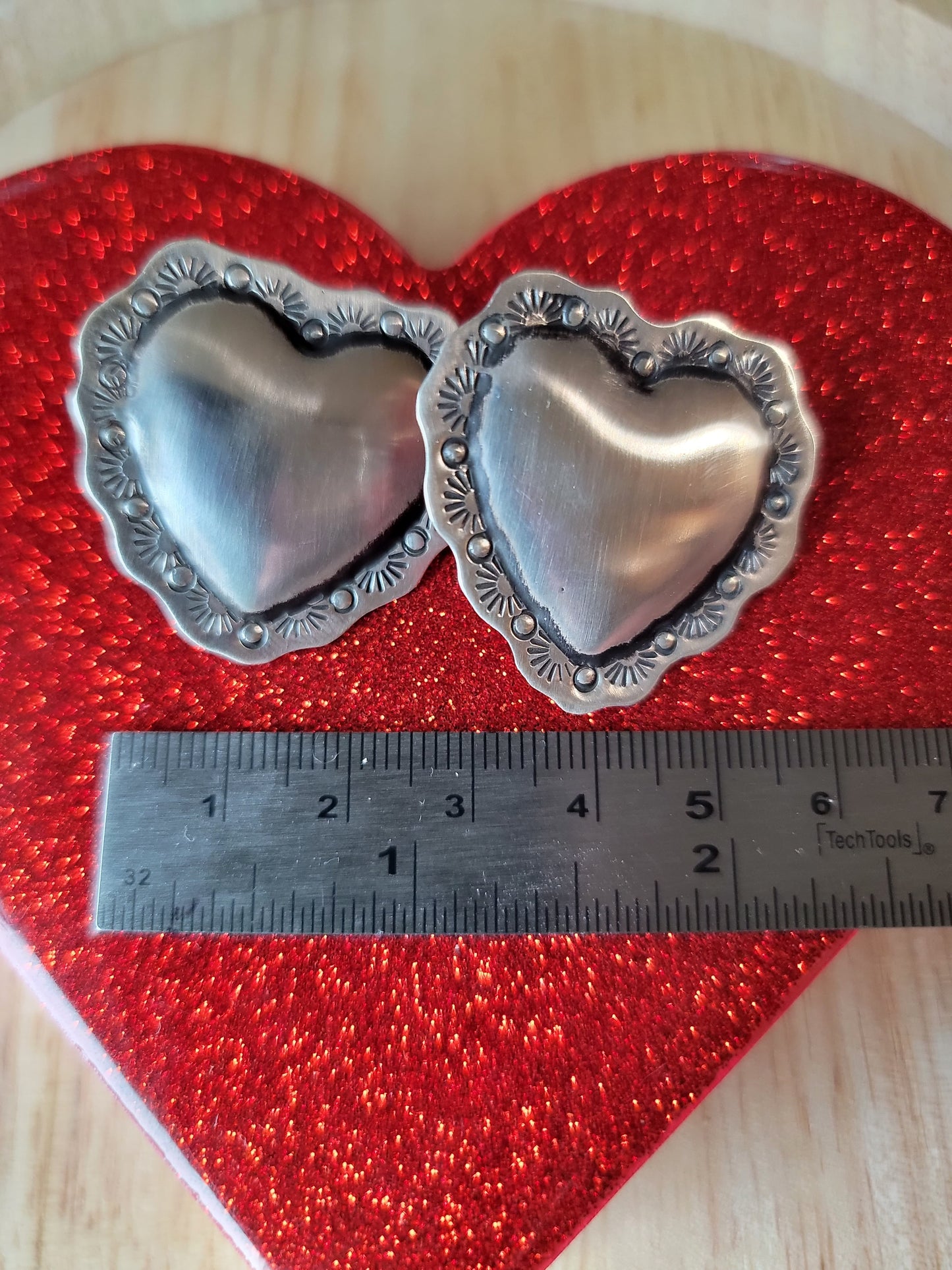 Sterling Silver Navajo Pearl heart earring