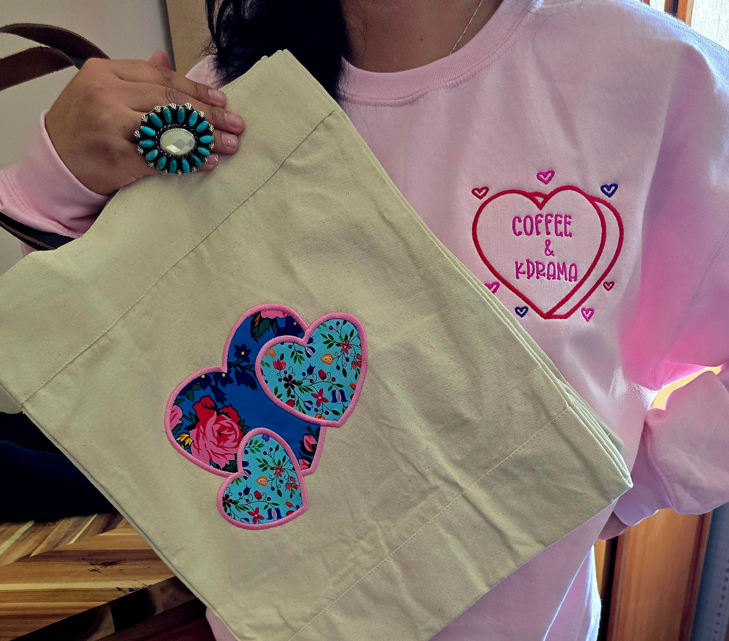 Embroidered Canvas Tote Bag