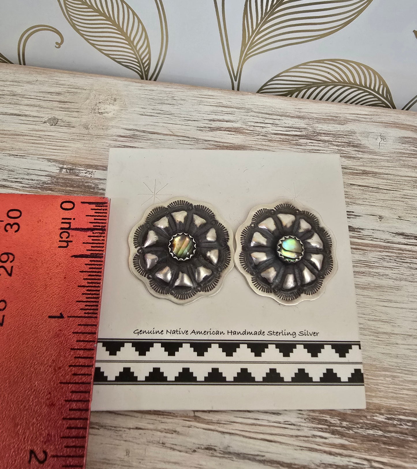 Sterling Silver Concho Earring