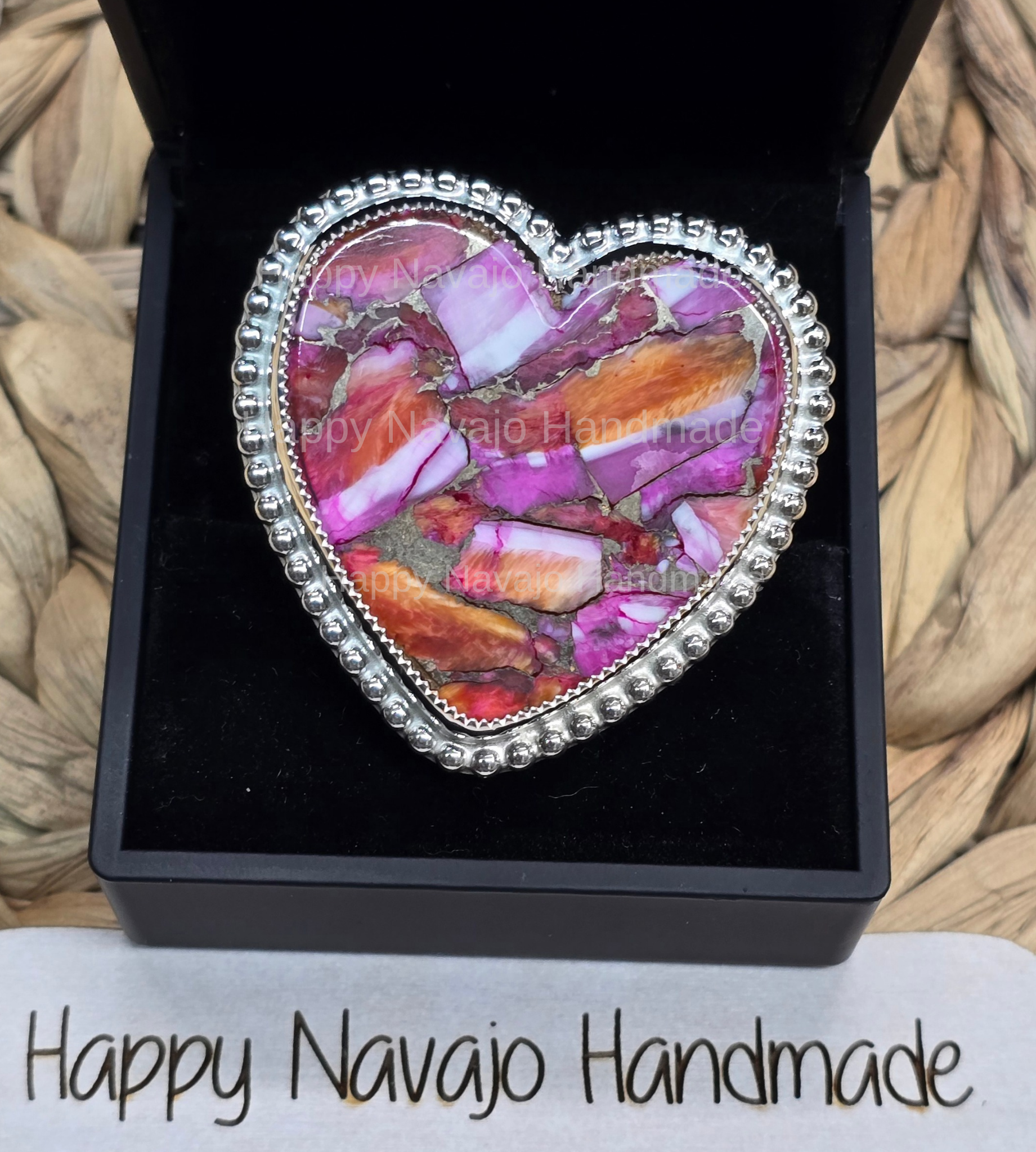 HappyArizona♡HappyNavajo♡HappyAntique Orange Starburst Bronze Adjustable Ring (Copy) – Happy Navajo