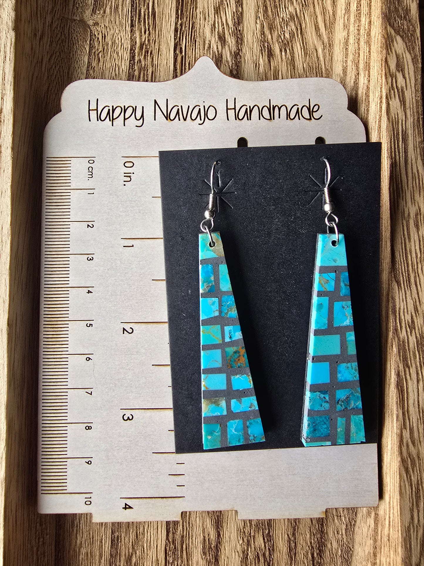 Kingman Turquoise Mosiac earrings