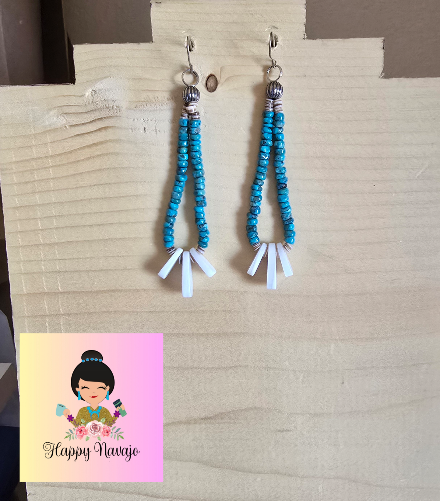 Jaałtool Turquoise Mother Pearl Shell earrings