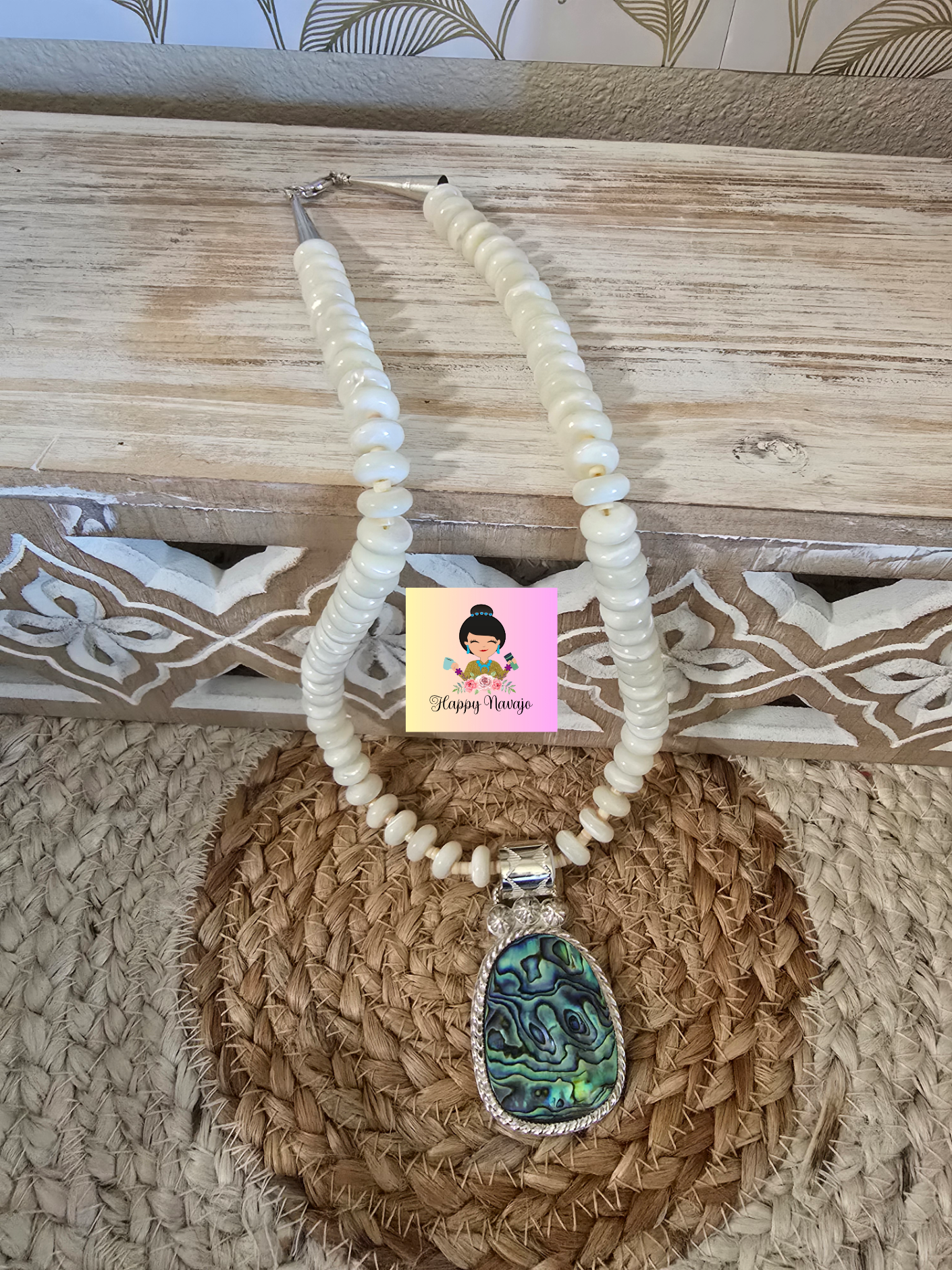 Sterling Silver Abalone Pendant with Necklace