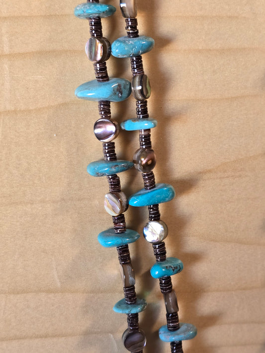 Turquoise necklace with Abalone