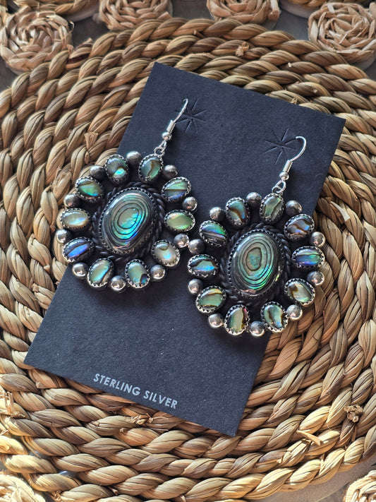 Abalone cluster earring