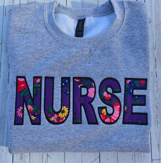 Embroidered NURSE sweater