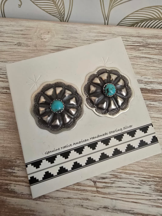 Sterling Silver Concho earrings