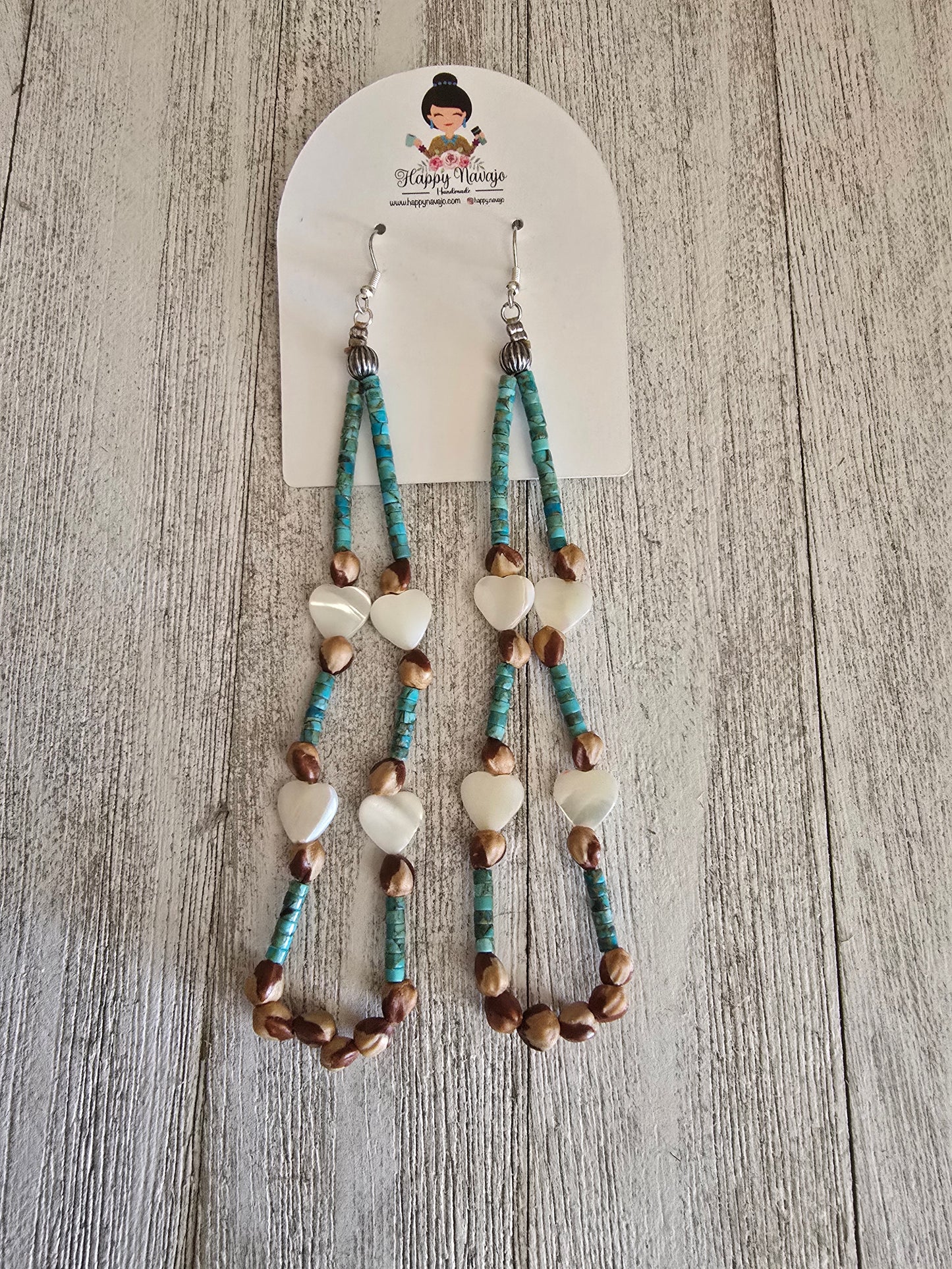 XL juniper berry bead earrings