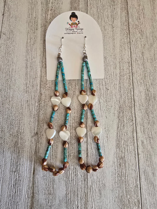XL juniper berry bead earrings