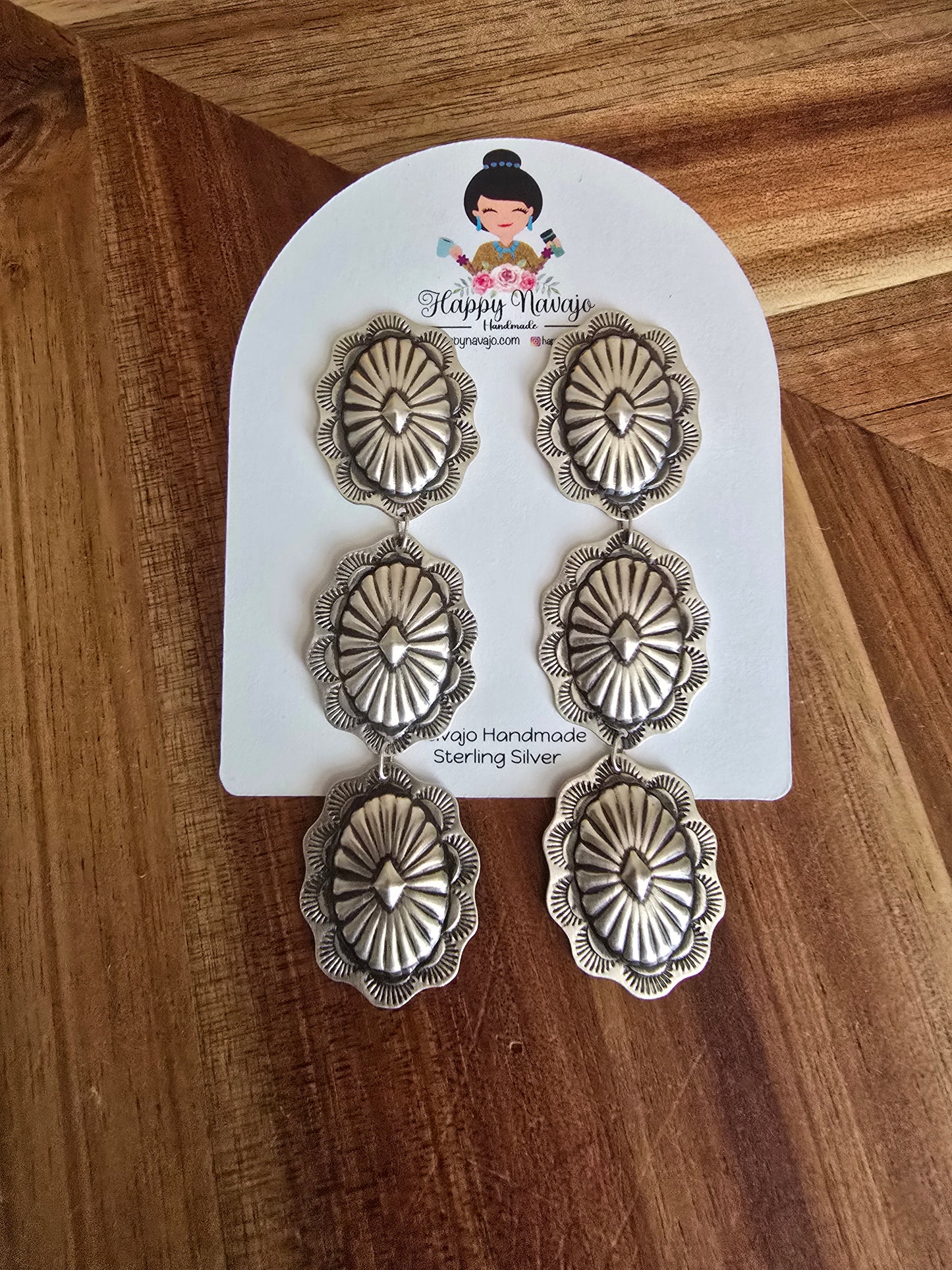 3 tier concho earrings