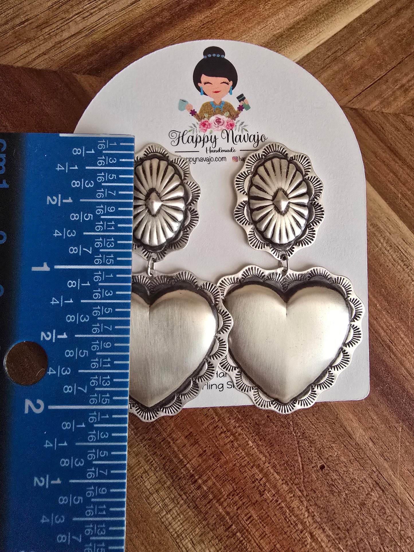 Heart Concho dangle earrings