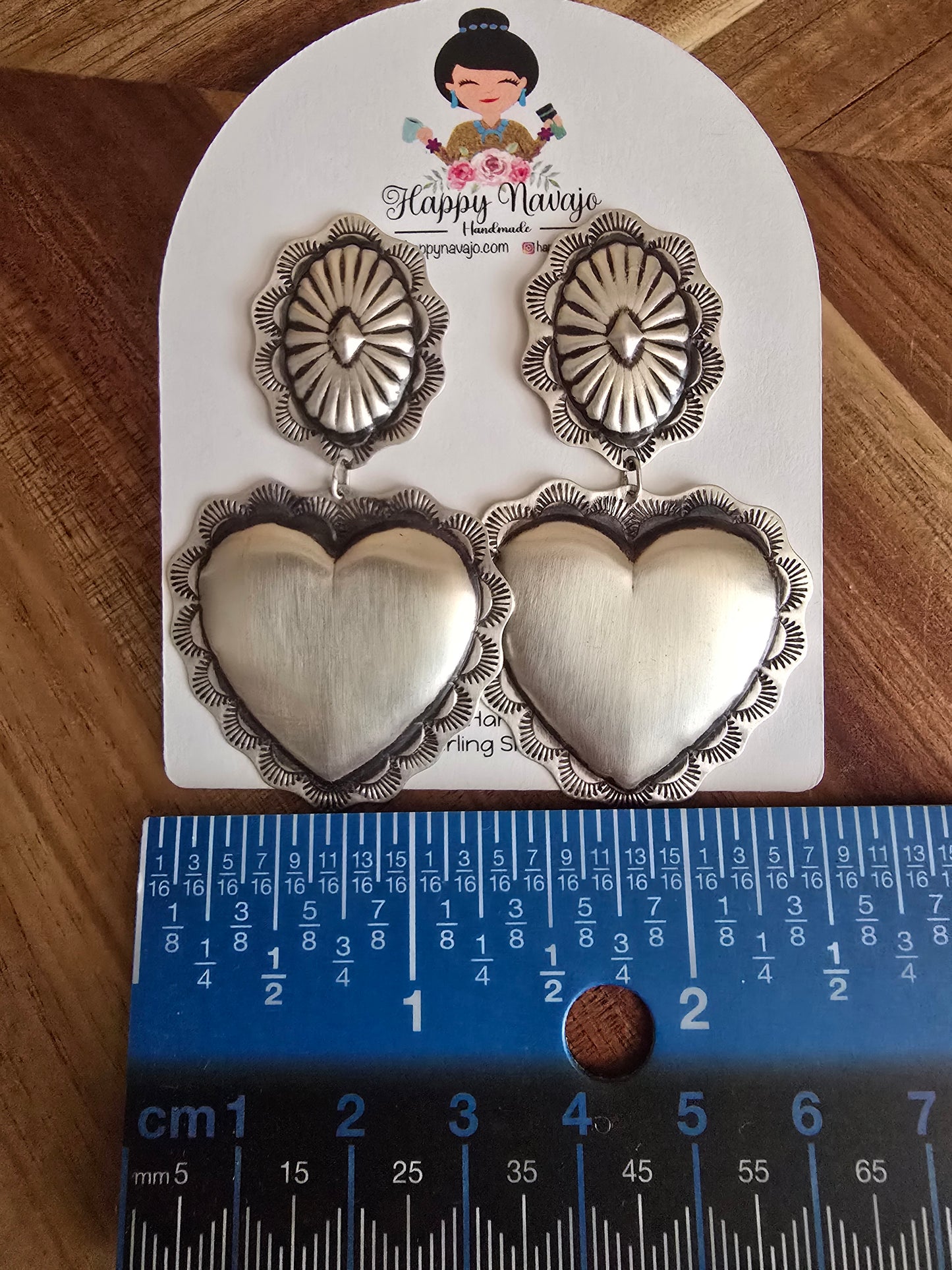 Heart Concho dangle earrings