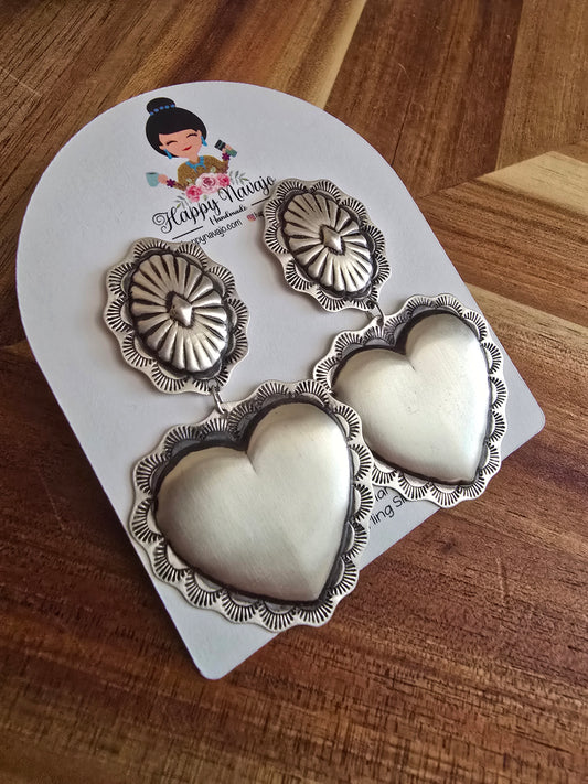 Heart Concho dangle earrings