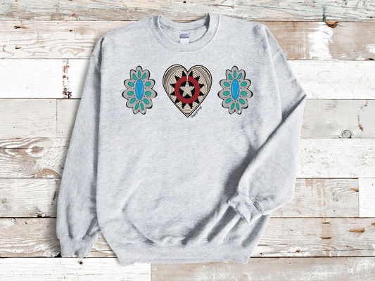 Sweater-Navajo Heart Basket with Turquoise Concho