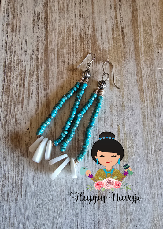 Jaałtool Turquoise Mother Pearl Shell earrings